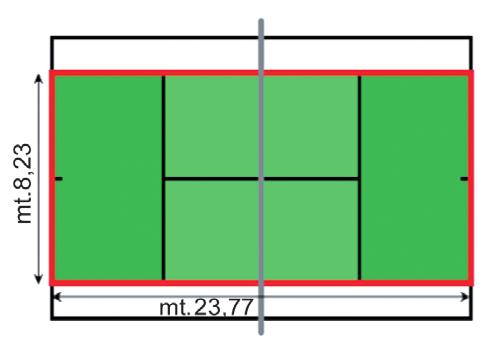 COCCODRILLO 1 set, NO AD campo 8,23x19,77 rete cm 80 GREEN misura max JUNIOR SINGOLARE MASCHILE E FEMMINILE LIVELLO SUPER GREEN Possono