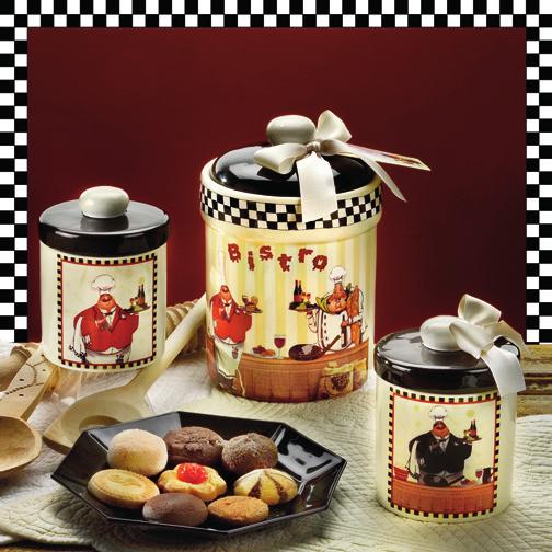 La Pasticceria Le zuccheriere e biscottiere in ceramica Utili contenitori da cucina in 2 misure assortite The ceramic sugar pots and cookies jars Useful kitchen containers in 2 assorted sizes Art.