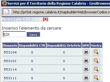 1.3. Selezione Rapida degli oggetti I comandi di selezione Ricerca "Comune", Centro Abitato, Fiume Principale ; Lago, Toponimo, CTR 1:5000 aprono la finestra delle Query Predefinite alla tabella