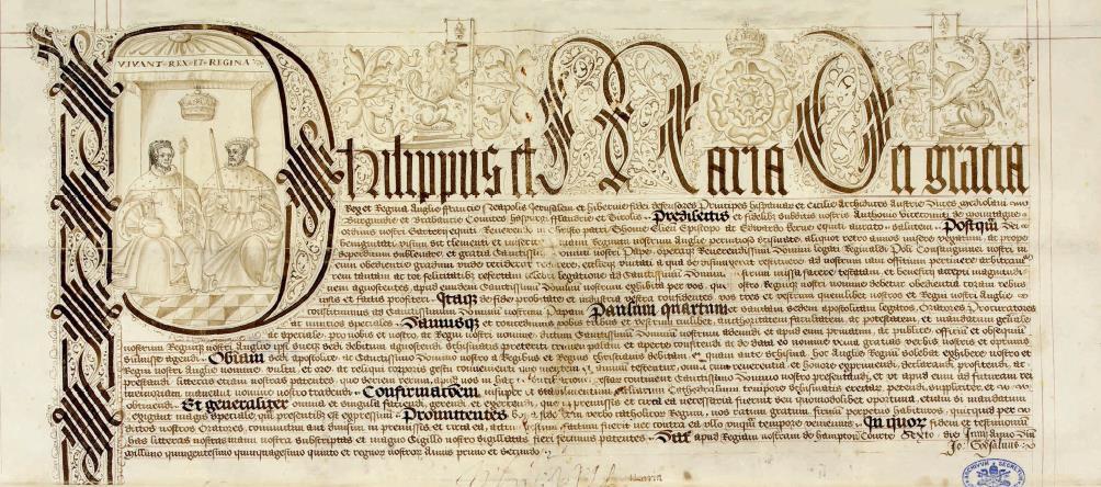 Lettera di incarico di Filippo II di Spagna e Maria I d Inghilterra agli ambasciatori inglesi presso papa Paolo IV Archivio Segreto Vaticano, A.A., Arm.