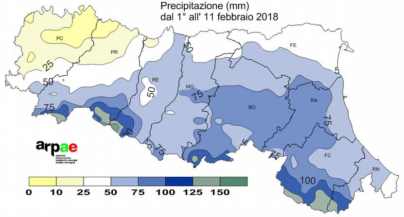 bolognese orientale. -ETP : cumulata settimanale stabile con valori in pianura, compresi tra 6 e 8 mm. -Bilancio Idroclimatico: positivo o prossimo al pareggio.