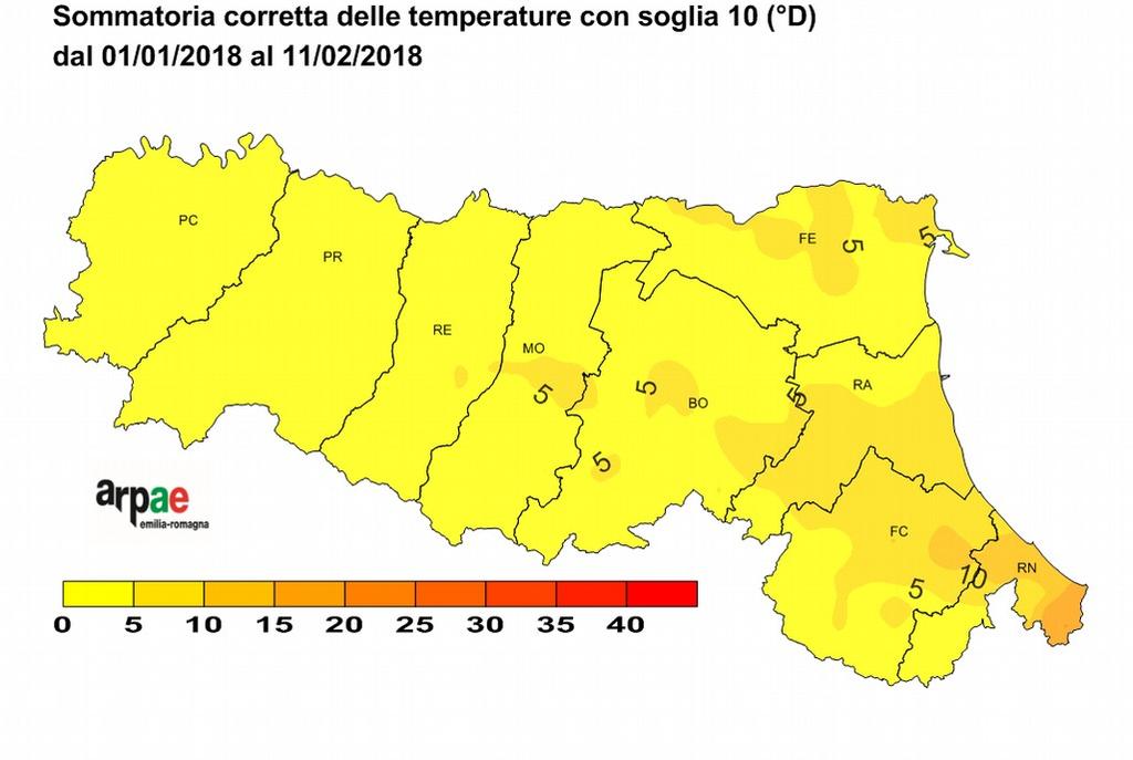 Sommatorie gradigiorno La sommatoria gradigiorno è utilizzata per quantificare l accumulo termico necessario allo sviluppo degli organismi vegetali.