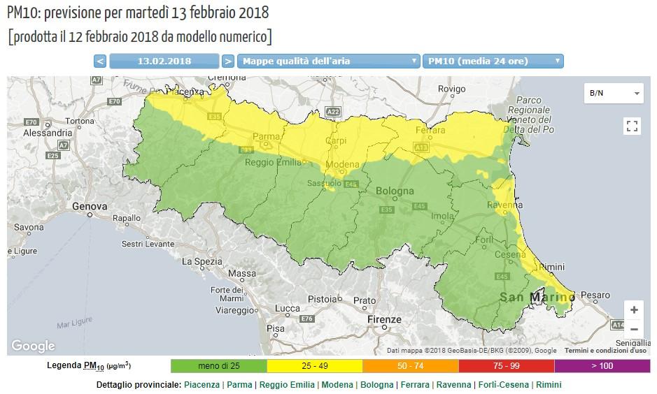 Supporto all'utilizzazione agronomica degli Effluenti Zootecnici Mappa previsionale della qualità dell'aria per la giornata di domani; previsioni giornaliere, per i due giorni successivi, sono