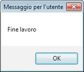 L istruzione MsgBox, invece, permette di mandare un messaggio all utente con una finestra di dialogo predefinita contenente anche un icona che ricorda il tipo di messaggio (errore, avvertimento,