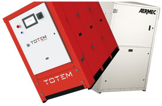 TOTEM FULL-THERMAL DISTRICT HEAT&COOL Con i TOTEM Full-Thermal (costituiti dall integrazione del TOTEM con una pompa di calore) l energia elettrica prodotta dal microcogeneratore viene trasformata in