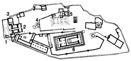 1. Tempio di Atena Nike 2. Propilei 3.