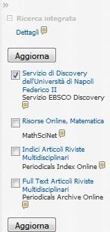 Il bx della Ricerca integrata Il bx della Ricerca integrata (cme tutti gli altri bx presenti nel pannell di destra) si può aprire chiudere agend sull icna-interrutre che precede il nme del bx: se l