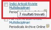 Dp la vce Dettagli sn elencate le 4 vci relative alle risrse su cui si lancia la metaricerca in fedsearch: Indice cmplet di fedsearch MathSciNet Peridicals Index Online Peridicals Archive Online Per