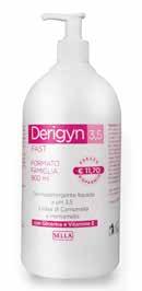 DERIGYN DERIGYN Ph 3,5 DETERGENTE LIQUIDO (REF. 3101) flacone da 500 ml Detergente liquido a Ph acido 3,5 con Glicerina, Camomilla, Hamamelis e Vitamina E. DERIGYN Ph 3,5 FAST (REF.