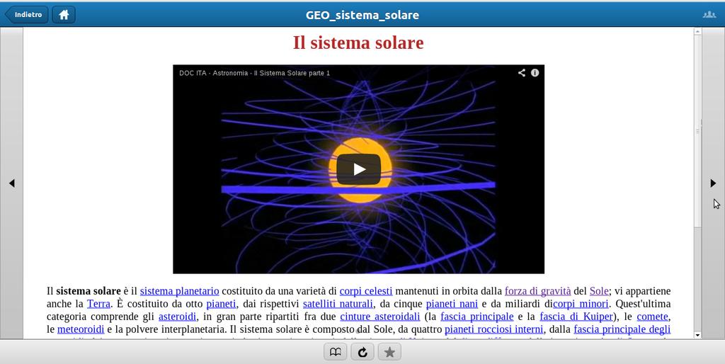 inseriti contenuti multimediali di vario genere, quali ad esempio tracce video, audio o anche collegamenti ipertestuali; selezionando questi ultimi si