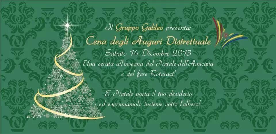 Sabato 14 Cena degli Auguri Distrettuale del Gruppo Galileo, presso Villa Scorzi,Via del Lungomare Pisano,(Pisa) ore 20.