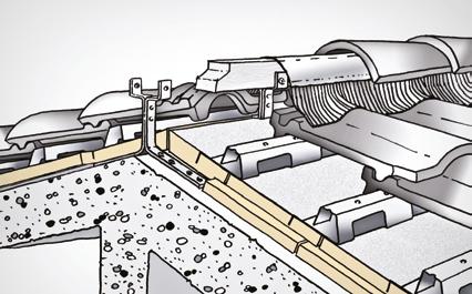 FISSAGGIO STRUTTURA IN LATEROCEMENTO PIANO DI POSA IN LEGNO STRUTTURA IN FERRO TASSELLI AD ESPANSIONE CHIODI VITI AUTOFILETTANTI ARRIVO IN COLMO 10 Per garantire il migliore effetto di ventilazione è