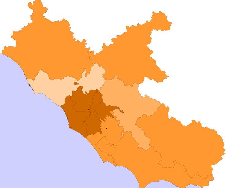 Regione Lazio: rete di offerta per Acuti La rete di offerta per acuti risulta fortemente concentrata sulle ASL di Roma; La rete di offerta laziale è caratterizzata da un sovradimensionamento, in