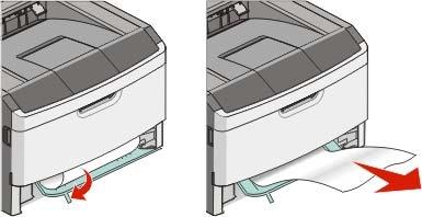 Rimozione degli inceppamenti 65 233 Inceppamento carta 1 Rimuovere il cassetto dalla stampante. 2 Individuare la leva mostrata. Abbassare la leva per rimuovere l'inceppamento.