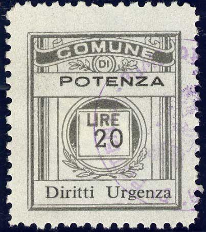 16 L. 20 verde, grigio 1960/< Carta