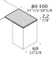 Braccetto portamonitor in Alluminio lucido. H30 (11 3/4). H60 (23 5/8).