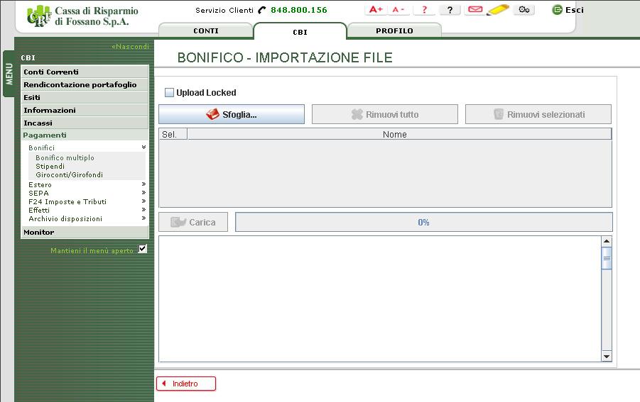 IMPORTAZIONE DI UN TRACCIATO L importazione di un File di tracciato con distinte generate da applicativi esterni poù essere effettuata nella sezione Files tramite la selezione del