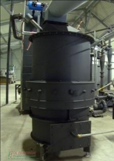 Gassificatore a letto fisso equicorrente Holzenergie Wegscheid: gassificatore compatto (altezza ca. 1,8 m;diametro ca.