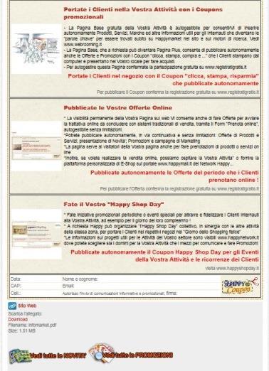 Area 1.3 della Pagina Plus con le Offerte e Promozioni pubblicate dall Attività Area 1.