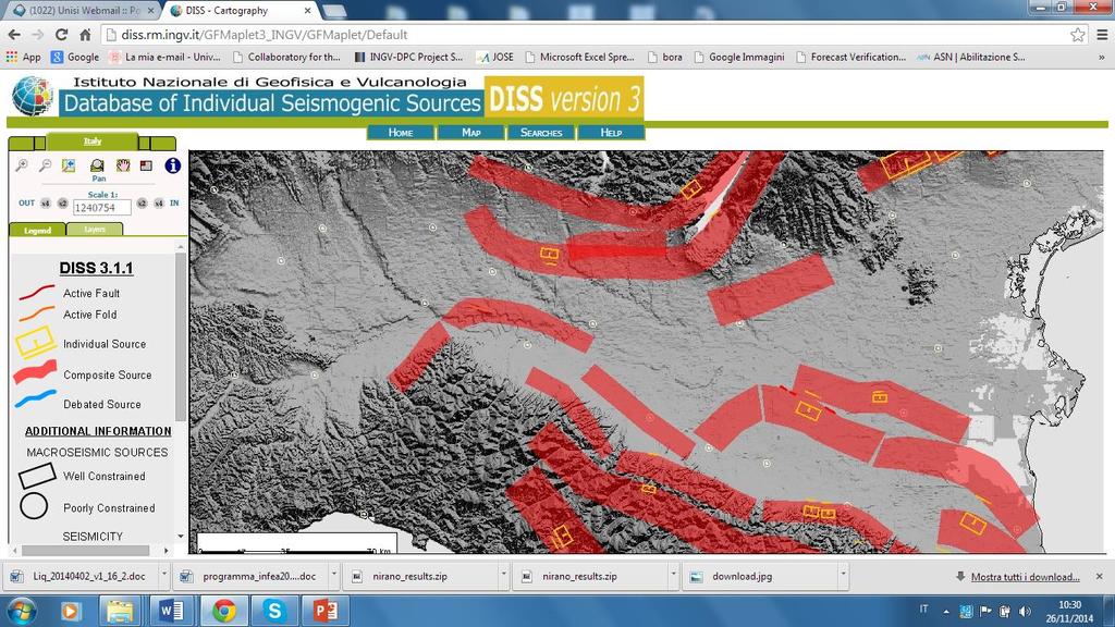 O a partire dalle stime della massima magnitudo attesa in rapporto alle dimensioni delle sorgenti sismogeniche vicine al