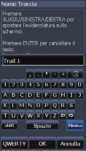 Finestre di dialogo Nuova Traccia e Modifica Traccia Permette di modificare/creare tracce, scegliere i nomi, il colore, se visualizzare o registrare la traccia.