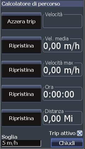 GPS Tiene traccia della posizione dei satelliti rilevati e la qualità del blocco sui satelliti dell'unità.