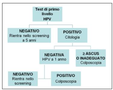 Protocollo raccomandato per lo screening con HPVdna test GISCI
