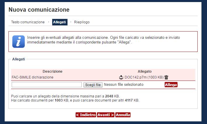 4. Compilare i dati inserendo nell Oggetto Richiesta di chiarimenti, quindi nel corpo del messaggio l oggetto della richiesta (oppure rinviare ad un eventuale allegato vedi passo seguente) 5.