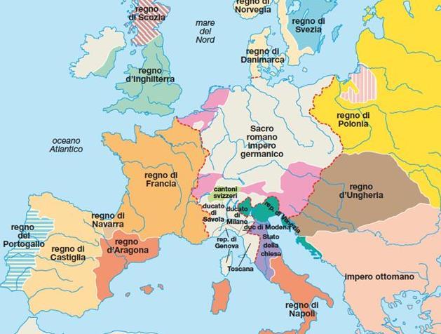 I primi furono il Regno di Inghilterra, il regno di Francia e il regno di Spagna In epoca moderna gli europei raggiunsero e conquistarono nuovi territori oltreoceano, imponendo a livello