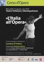 INIZIATA OGGI LA MASTERCLASS CORSO D'OPERA 2016 A MONTEPULCIANO News inserita il 22-07-2016 Iniziata oggi, venerdì 22 luglio, per proseguire poi fino al 10 agosto, la quinta edizione della