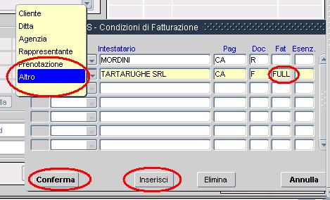 o Scegliere dal menu a tendina la voce Altro e Inserire mel campo