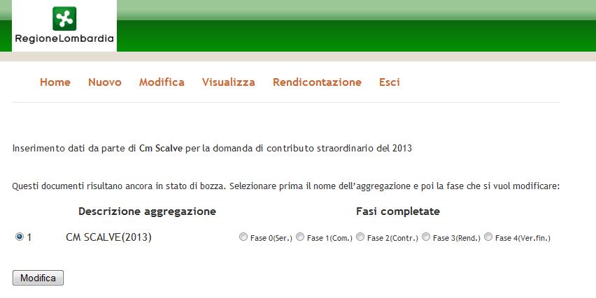 4. Domanda Contributo Straornario 4.1. Menù Mofica Di seguito viene mostrato lo screenshot del menù Mofica.