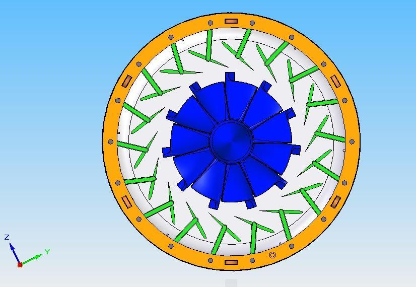 Modellazione CAD dello statore a geometria variabile Rotazione simultanea delle palette statoriche tramite un anello di attuazione