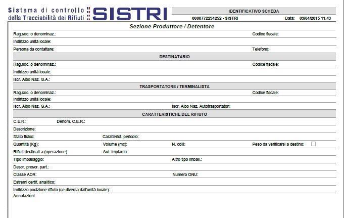 tasto Stampa moduli ; Indicare il numero di moduli in bianco da generare