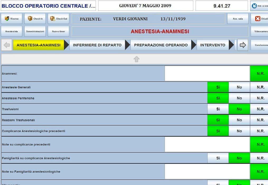 strumentario chirurgico (nosologico paziente, codice sala operatoria e codice intervento) grazie al sistema di identificazione tramite codice DataMatrix che consente un facile recupero delle