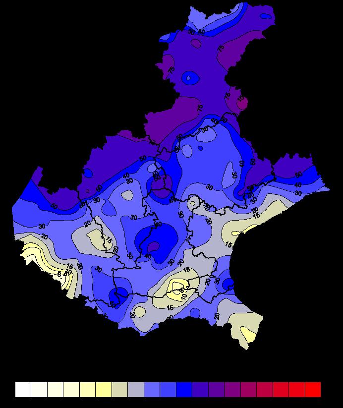 Precipitazioni cumulate dal 1 al 16 giugno 214 Conegliano 37 mm Lison