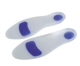 O/710 SOLETTE CON INSERTO MORBIDO Struttura in morbido silicone con proprietà biomeccaniche, ipoallergenico e lavabile Massimo sostegno e massima capacità ammortizzante Inserti in gel siliconico di