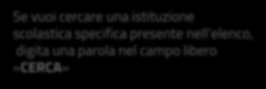 istituzione scolastica specifica presente nell elenco, digita una parola nel campo libero «CERCA» Seleziona la voce di menu «Le mie