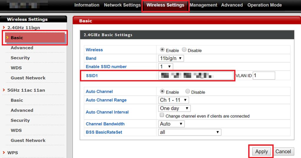 2. Inserire le impostazioni dell'indirizzo IP che si desidera utilizzare per il punto di accesso. È possibile utilizzare un indirizzo IP dinamico (DHCP) o statico, a seconda dell'ambiente di rete.