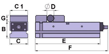 JAWS SGV È possibile utilizzare le due facce della ganascia mobile, il lato con il ribasso ed il lato opposto con la V orizzontale e verticale per i pezzi tondi.