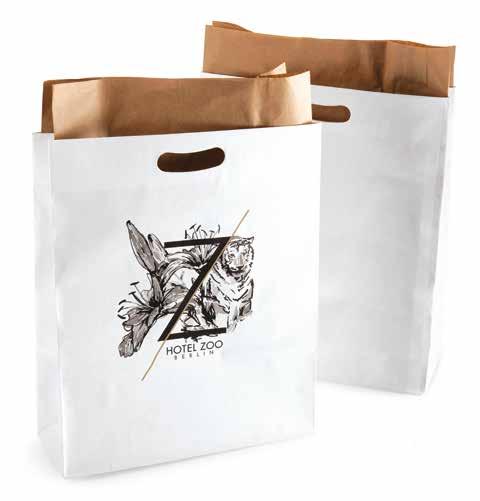 serigrafica Dettagli: manico a fagiolo, interno con incarto avana richiudibile Shopping bag Materials: paper LBEMP33030-12,59"