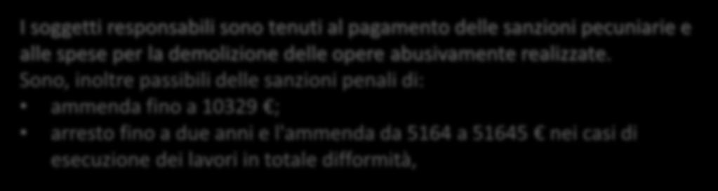 art. 29/44 dpr 380/2001 Sono considerati perseguibili di abuso edilizio, salvo che dimostrino di non essere responsabili: Il titolare del permesso di costruire; il committente;