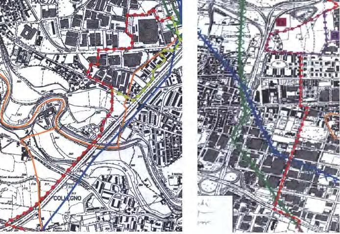 Figura 113 Cartografia allegata al Verbale d'intesa del 2010 contenente le alternative di tracciato e le previsioni di dismissione dei tratti di linea aerea attestamento delle linee T.