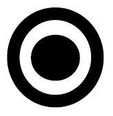 A. 2 10 B. 2 15 C. 2 20 D. 2 30 E. 2 31 34) La figura mostra un bersaglio con 3 campi. Lo spessore dei due anelli, nero e bianco, è lo stesso ed è uguale al raggio del cerchio nero interno.