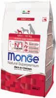 CANE MONGE NATURAL SUPERPREMIUM PUPPY JUNIOR MINI per cuccioli di piccola taglia, con pollo