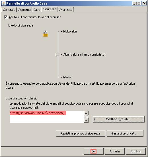 6. Ora l'indirizzo appena inserito sarà visibile nella finestra; premere il pulsante "OK" per