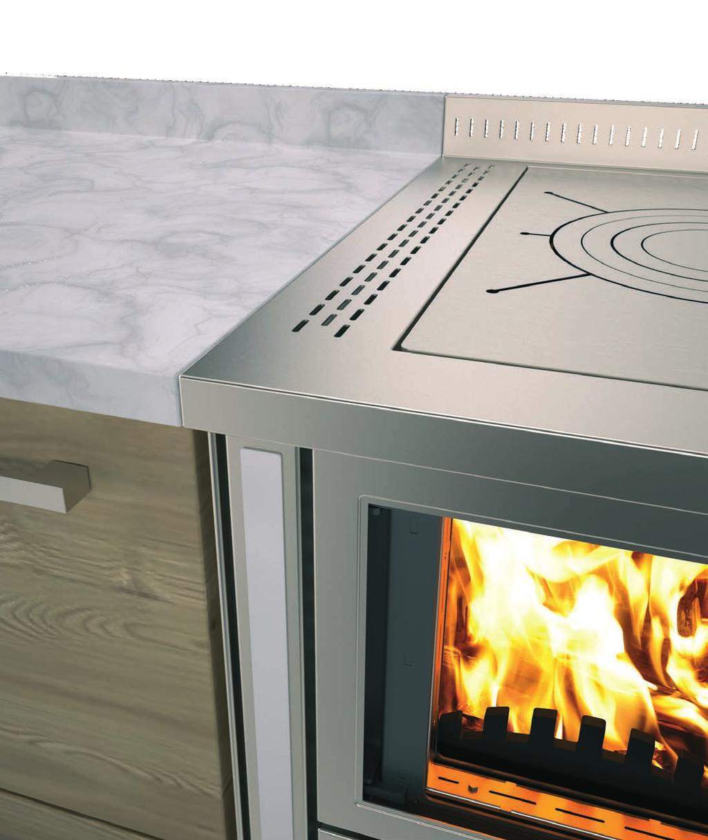 Nuova Serie RI - RVI. Il calore solo dove serve. Le cucine a legna Serie RI e RVI sono state progettate per l installazione tra i mobili in massima sicurezza.