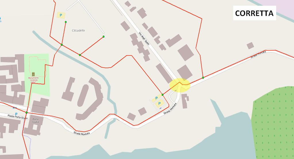 3. MODELLO GEOMETRICO DELLA RETE CICLABILE L aggiornamento della Banca Dati Georeferenziata dei Percorsi Ciclabili deve rispettare le seguenti regole topologiche: I Percorsi Ciclabili devono essere