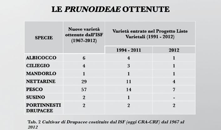 The interest in these new fruit types, especially of peaches and nectarines, has gone beyond the national borders and many new cultivars entered in the Project Liste Varietali dei Fruttiferi of the