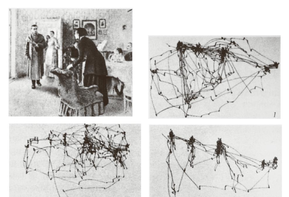 Esplorazione visiva del Visitatore inaspettato di Ilya Repin (1888). Il tracciato n.